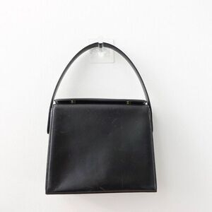 1980s Vintage OSCAR‎ DELA RENTA Bag Black Leather Purse Frame Square Box RARE